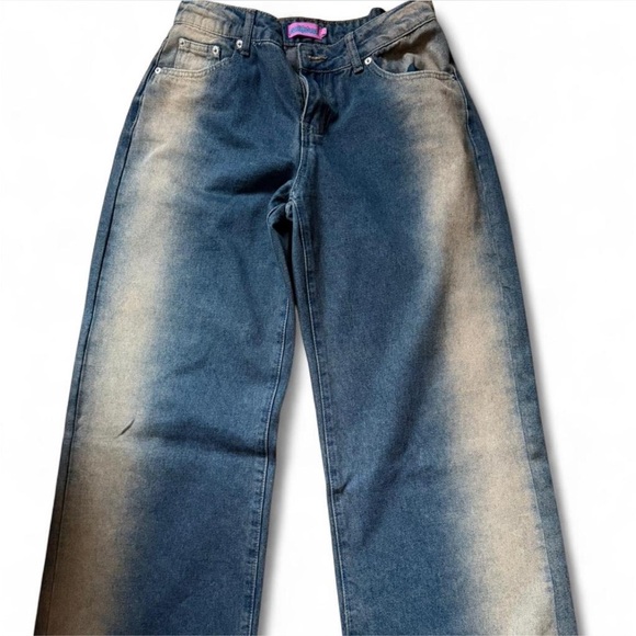 Edikted Denim - Edikted Blue and Tan Relaxed Women’s Jeans